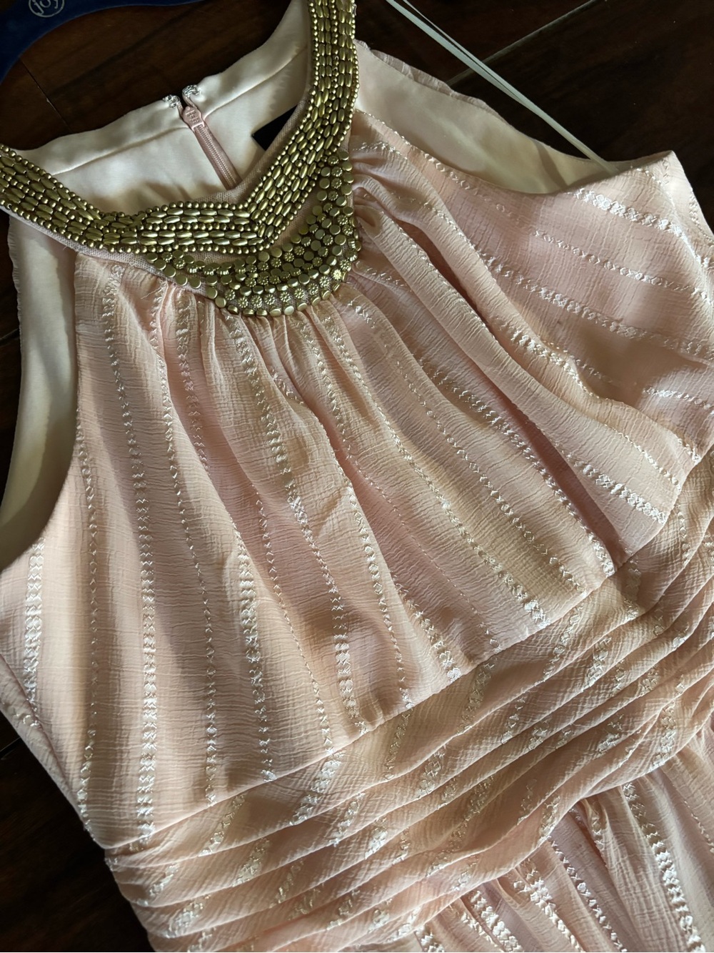 Melrose and Market Blush Pink Beaded Halter Maxi Dress - Picture 4 of 10